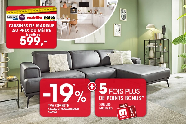 Profitez de réductions sur les meubles, les cuisines et bien plus encore